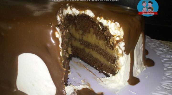 Bolo de Chocolate com Café Sem Glúten e Sem Lactose- Bolo de Aniversário APLV