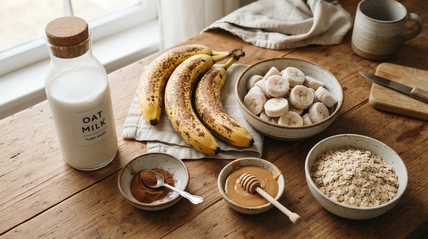 Vitamina de Banana Sem Lactose Ultra Cremosa: O Segredo de Textura Perfeita - Preparo dos Ingredientes